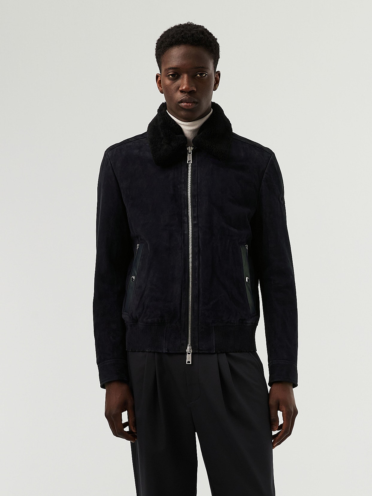 Veste best sale daim noir